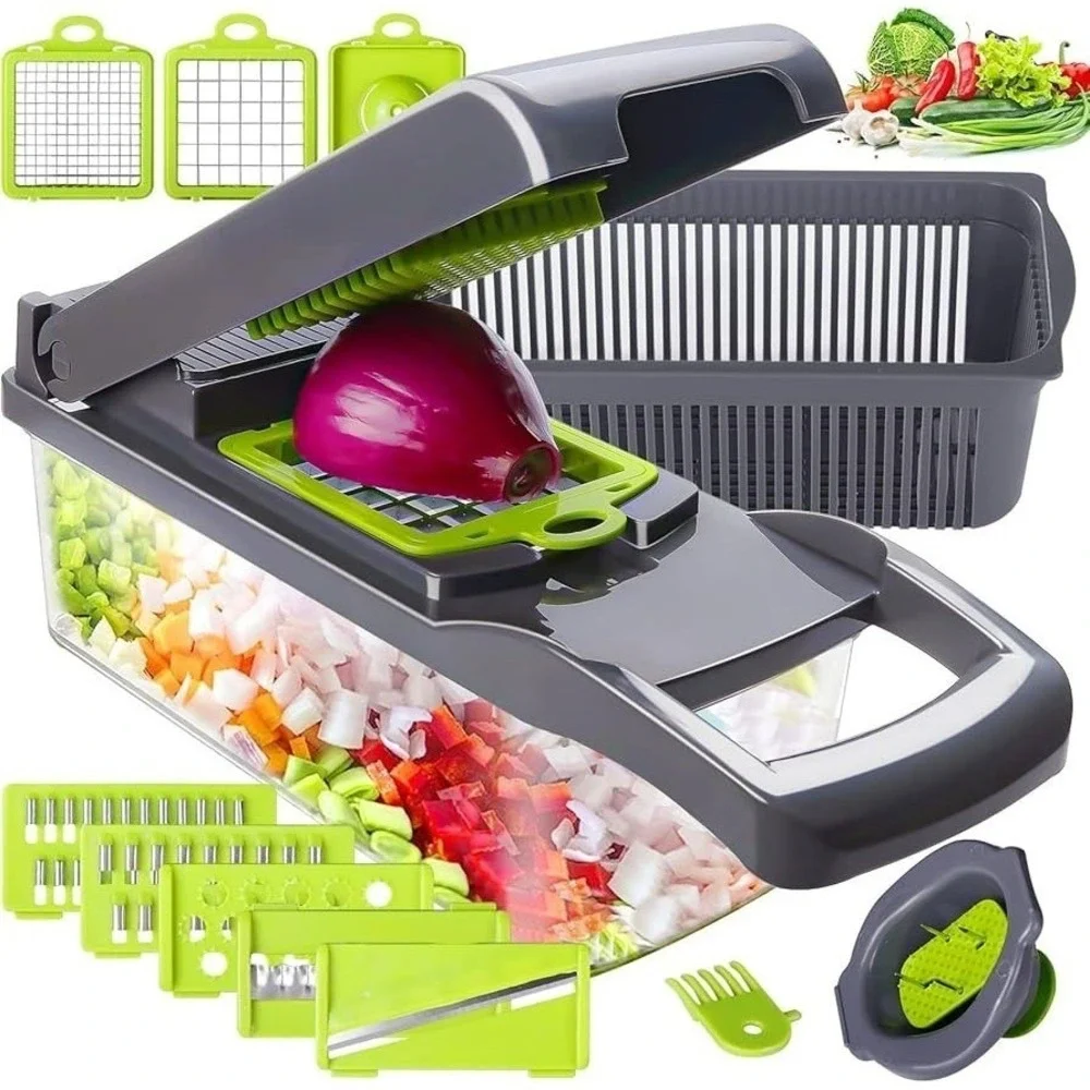 16 In 1 Vegetable Fruit Kitchen Chopper Cutter Food Onion Veggie Dicer Slicer